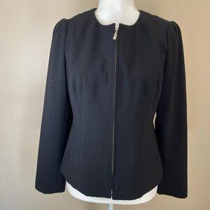 PETER NYGUARD WOMEN'S LONG SLEEVE CROPPED JACKET WITH FULL ZIPPER POCKETS SZ 14P